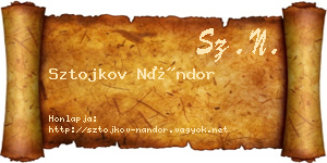 Sztojkov Nándor névjegykártya